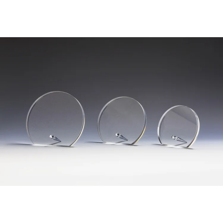 Glastrophäen Rund mit Metallständer 33375 - 33377